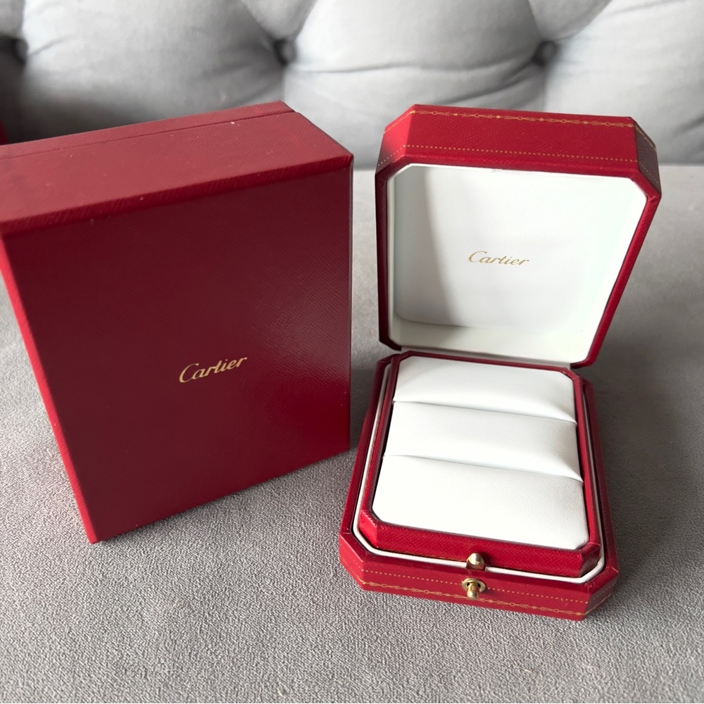CARTIER Double Alliance Ring Box + Outer Box 4.5x3.60x2 inches